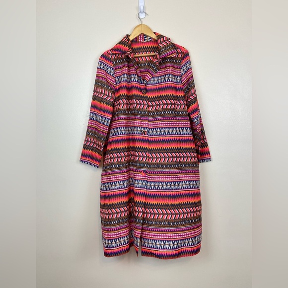 VINTAGE 60s Neon Pink AQUASHEEN RAINCOAT Large psychedelic Vinyl Jacket Medium - Picture 1 of 4